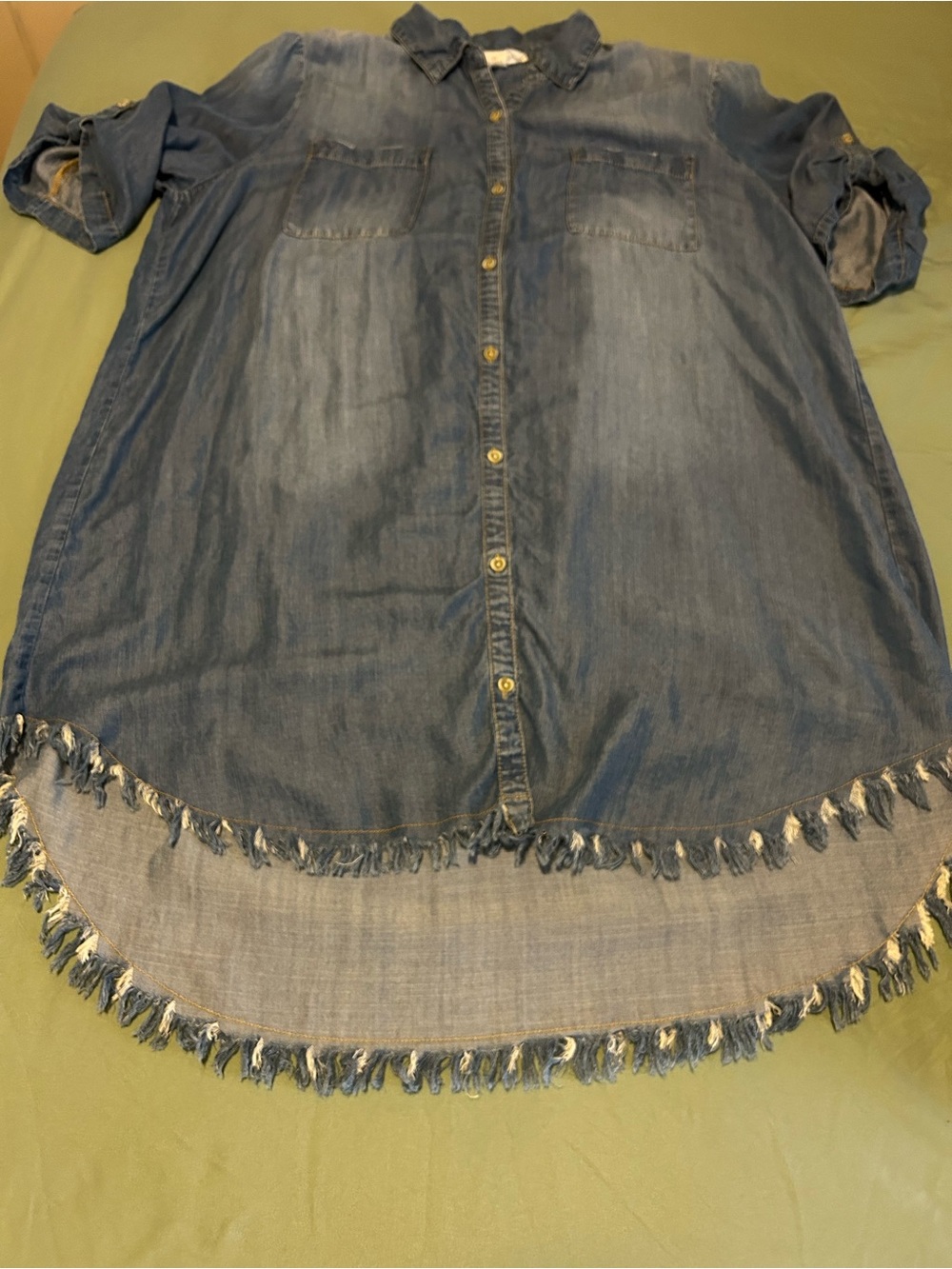 Workshop Dresses Denim with fringed hem 2X